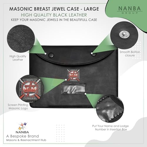 MASONS & REENACTMENT HUB Premium Masonic Regalia Pocket Jewel Holder Case – Leather Carry Wallet with Soft Lining for Freemason Lodge Jewels, Pins & Badges - Image 5