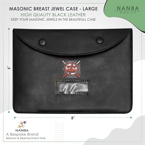 MASONS & REENACTMENT HUB Premium Masonic Regalia Pocket Jewel Holder Case – Leather Carry Wallet with Soft Lining for Freemason Lodge Jewels, Pins & Badges - Image 3