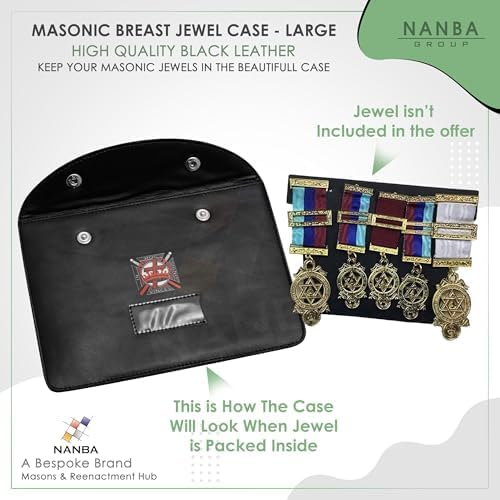 MASONS & REENACTMENT HUB Premium Masonic Regalia Pocket Jewel Holder Case – Leather Carry Wallet with Soft Lining for Freemason Lodge Jewels, Pins & Badges - Image 2