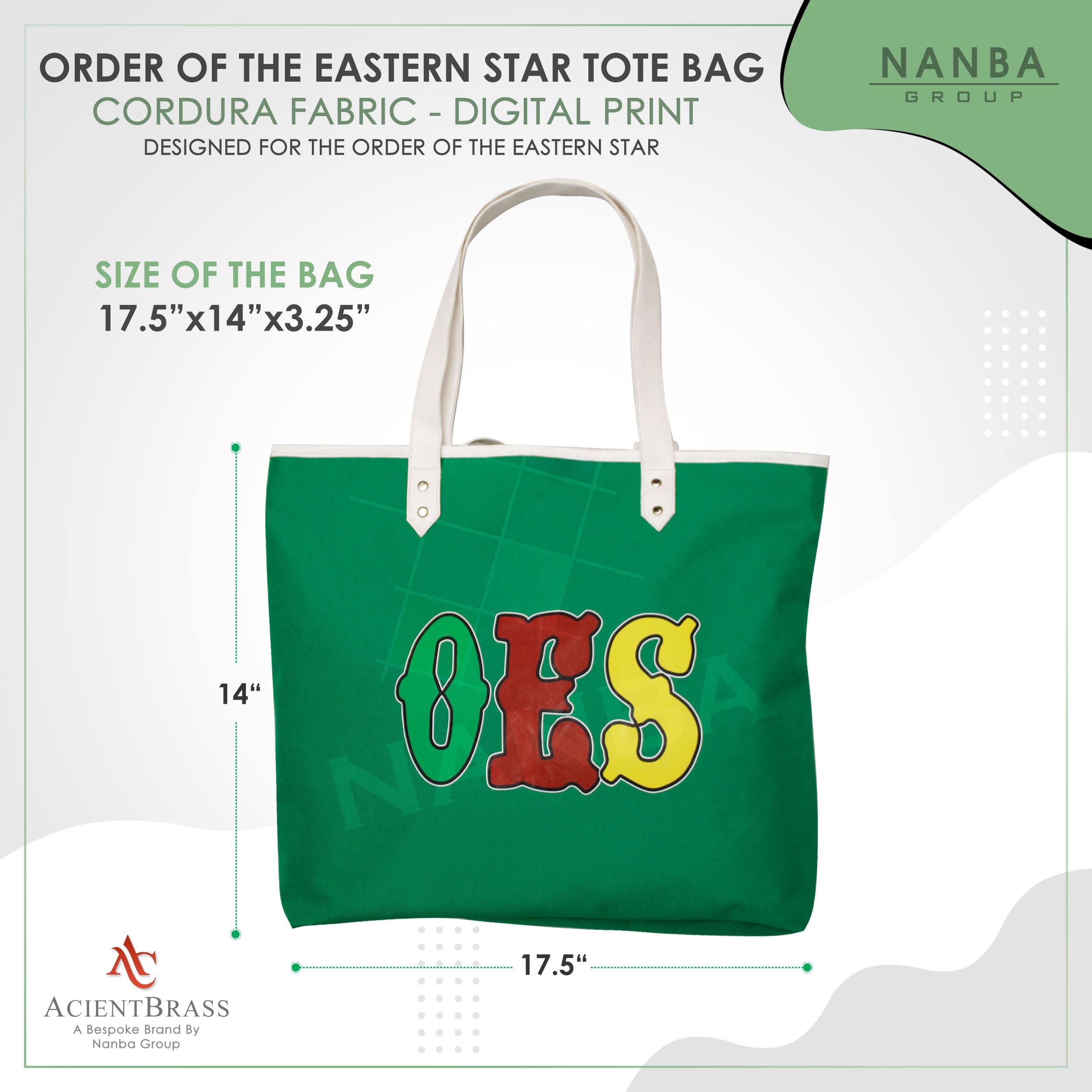 ACIENTBRASS Order of the Eastern Star Tote Bag for Women – OES Waterproof Cordura Shoulder Handbag with Wallet-IMPROVED - Image 6
