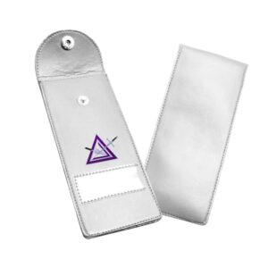 Masonic Regalia Pocket Jewel Holder Case Leather Carry Wallet - Freemason Jewels, Pins & Badges Holder - TOSL Purple & White