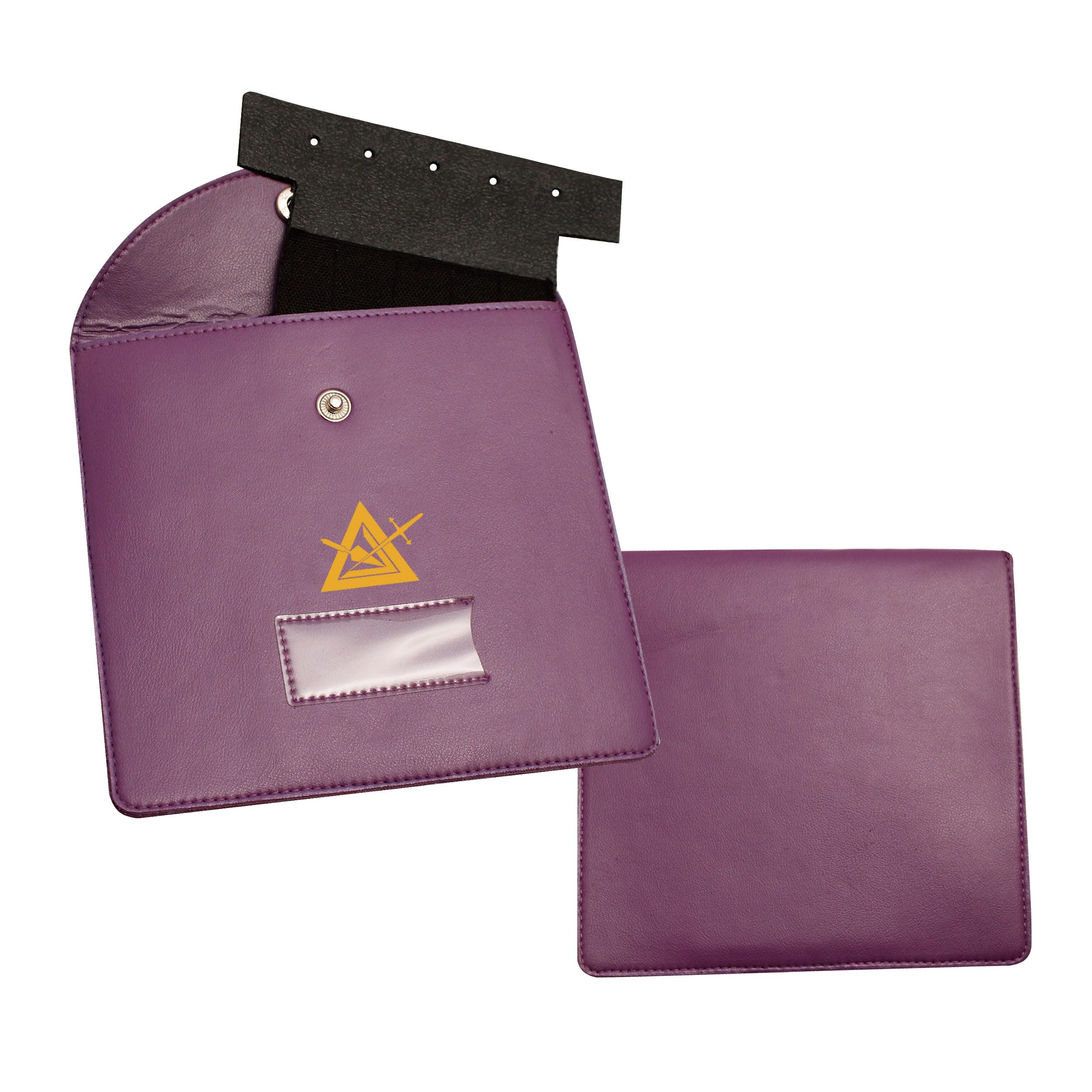 Masonic Regalia Pocket Jewel Holder Case Leather Carry Wallet - Freemason Jewels, Pins & Badges Holder - TOSL Gold & Silver