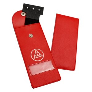Masonic Regalia Pocket Jewel Holder Case  Leather Carry Wallet with Soft Lining for Freemason Lodge Jewels, Pins & Badges - Royal Arch Silver