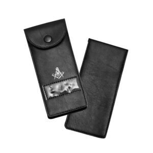 Masonic Regalia Pocket Jewel Holder Case Leather Carry Wallet with Soft Lining for Freemason Lodge Jewels, Pins & Badges - SCG