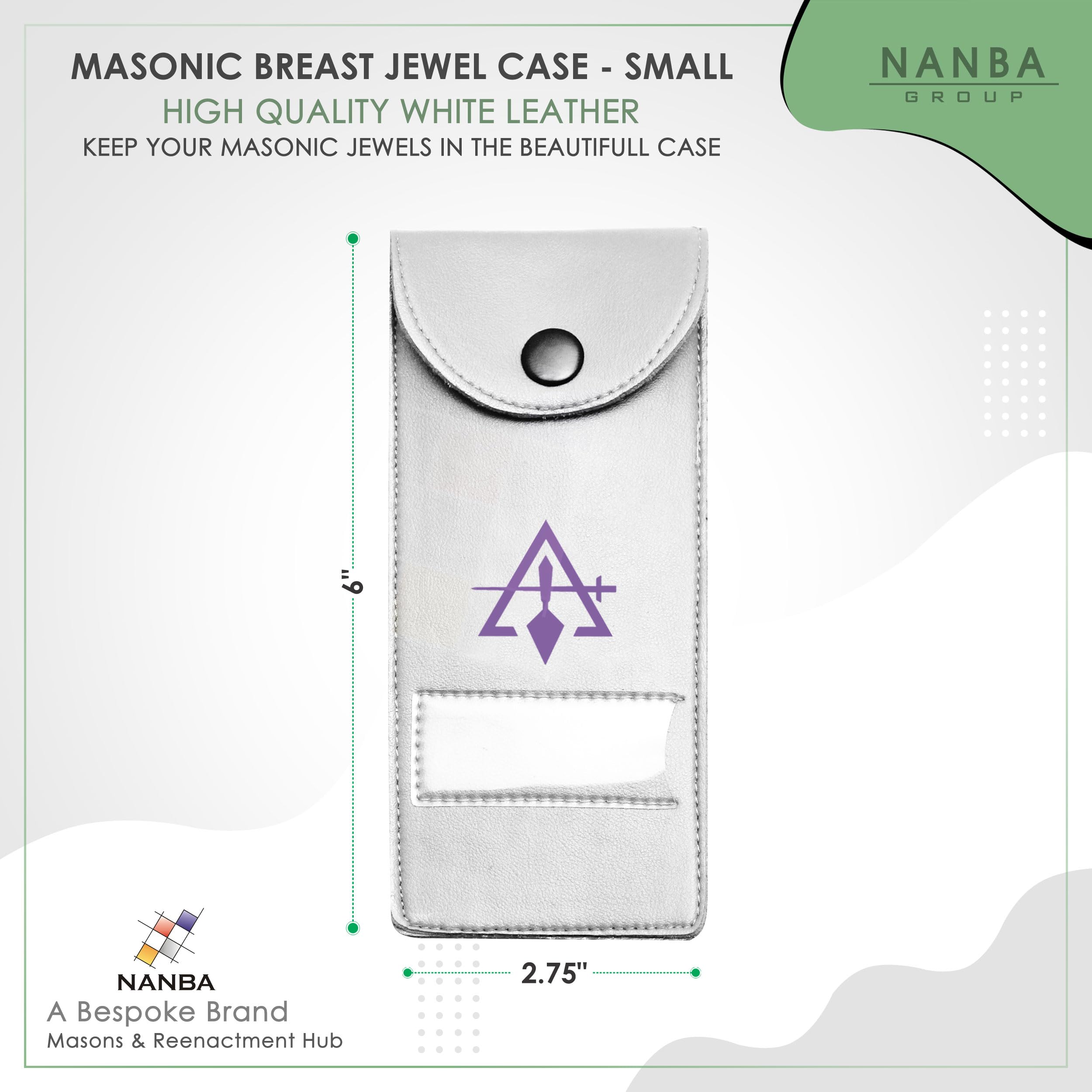Masonic Regalia Pocket Jewel Holder Case Leather Carry Wallet - Freemason Jewels, Pins & Badges Holder - OR&SM Purple Emblem - Image 4