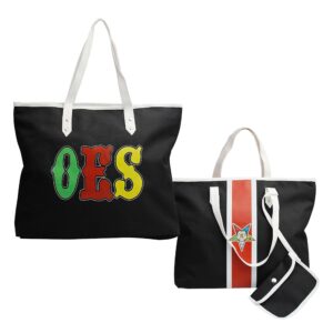 ACIENTBRASS Order of the Eastern Star Tote Bag for Women – OES Waterproof Cordura Shoulder Handbag with Wallet-IMPROVED