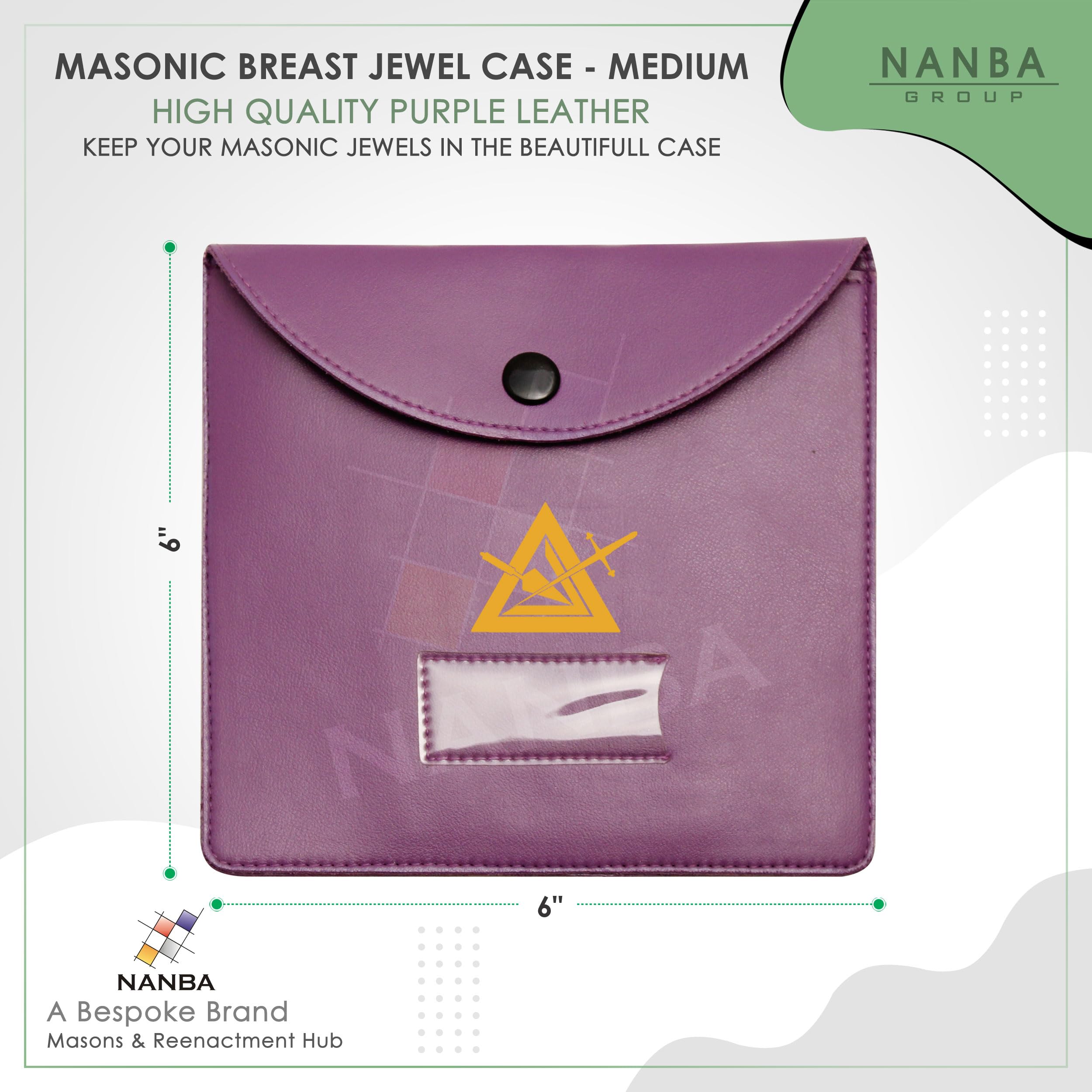 Masonic Regalia Pocket Jewel Holder Case Leather Carry Wallet - Freemason Jewels, Pins & Badges Holder - TOSL Gold & Silver - Image 4