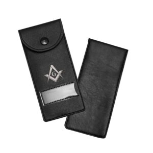 Masonic Regalia Pocket Jewel Holder Case Leather Carry Wallet with Soft Lining for Freemason Lodge Jewels, Pins & Badges - SCG Silver