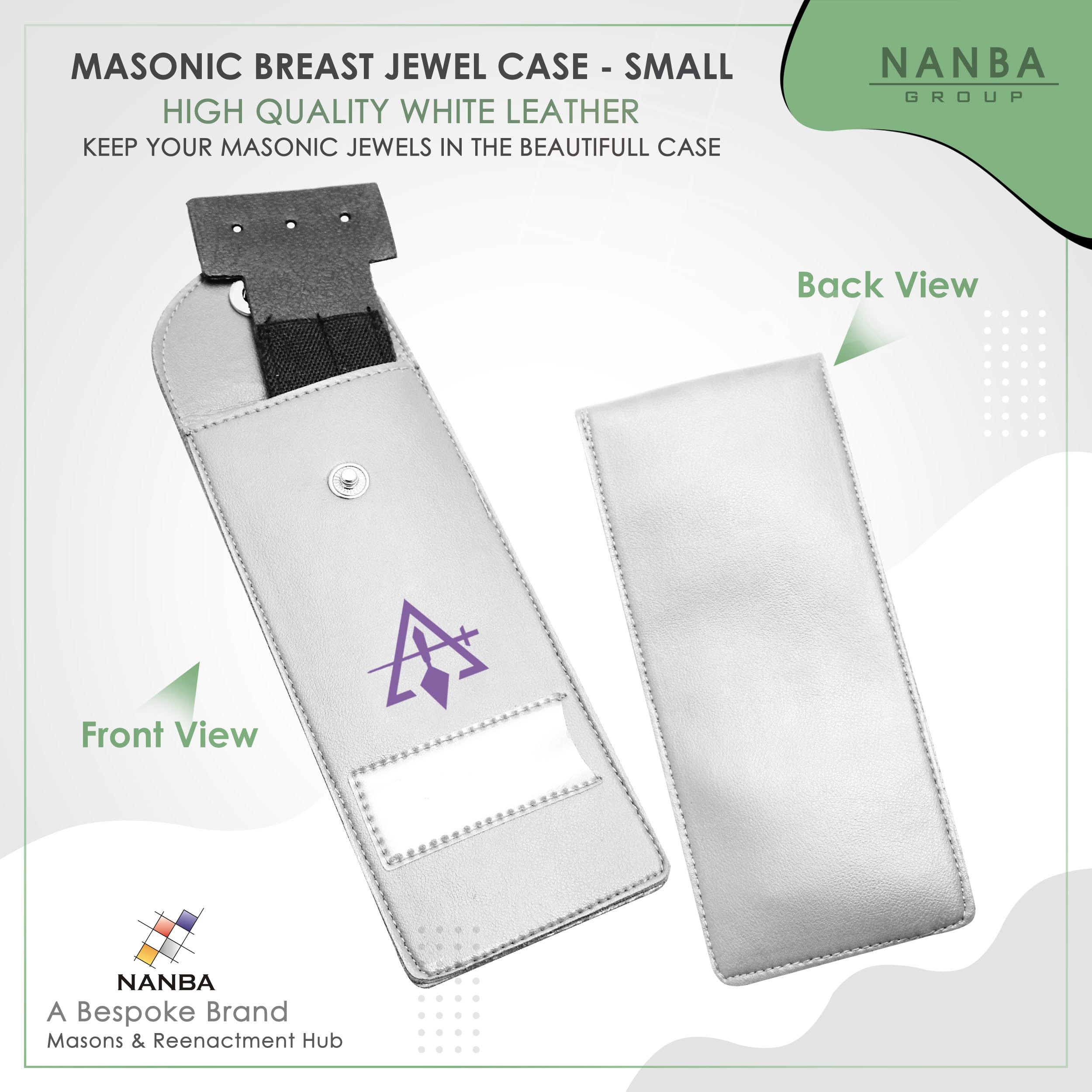 Masonic Regalia Pocket Jewel Holder Case Leather Carry Wallet - Freemason Jewels, Pins & Badges Holder - OR&SM Purple Emblem - Image 2